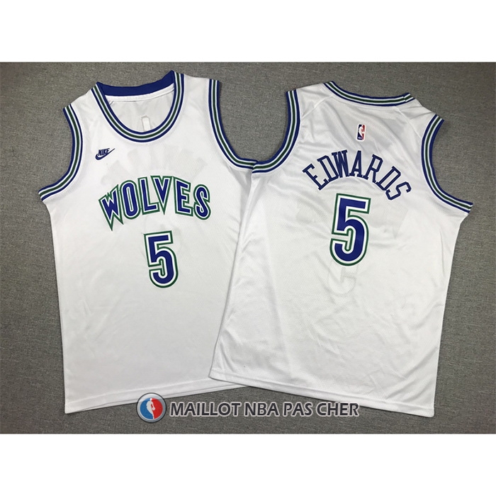 Maillot Enfant Minnesota Timberwolves Anthony Edwards Classic 2023-24 Blanc